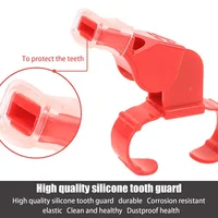 Referee Finger Whistle Football Training Equipment Whistle Safe Plastic Ring Whistle Finger Whistle With Tooth Guard For Sport 2