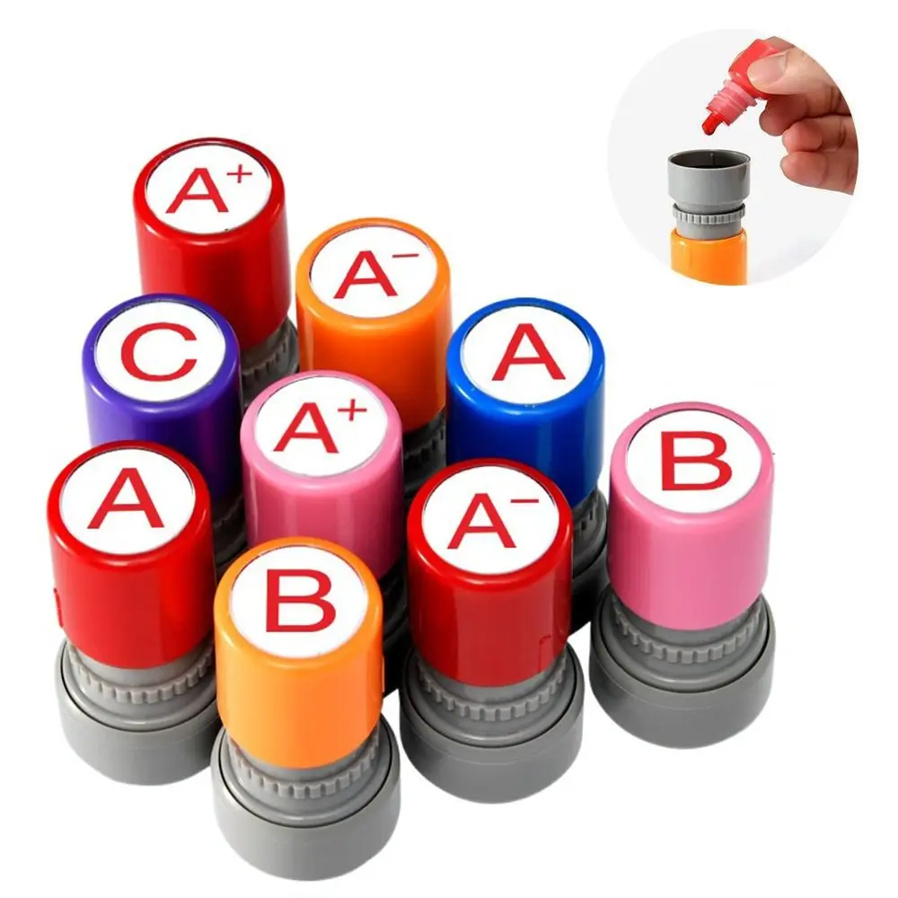 Pocket Time Saving Teacher Review Stamp DIY Positive Review ABCD Grading Stamp Self Inking Comments Reviews Rating Teacher