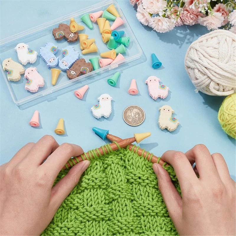 뜨개질 바늘 팁 스토퍼 바느질 뜨개질 DIY 예술 공예