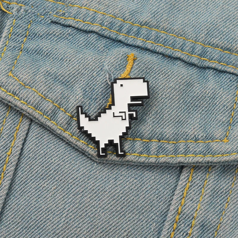 Tyrannosaurus Rex Smalto Pin S Carino Spilla Di Dinosauro Bianco Per Borsa Cappello Vestiti Spilla Per Zaini Distintivo Animale All'Ingrosso All'Ingro