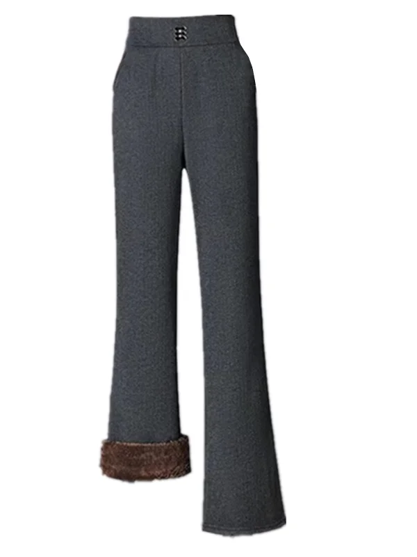 Thiened Casual Pants Women's High Waist Wide Leg Pants Korean Sle Versatile plus Size Autumn Winter New Arrival Faionab... - Image 4