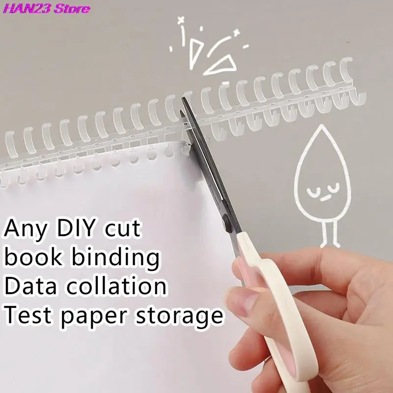 30 Holes 12mm/22mm Loose-leaf Plastic Binding Ring Spring Spiral Rings Binder Strip DIY A4 Paper Notebook Stationery 1PC