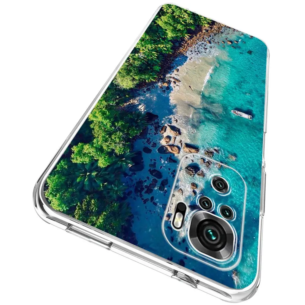 Sea Blue Sky Beach Clear Phone Case – Soft Silicone Back Cover