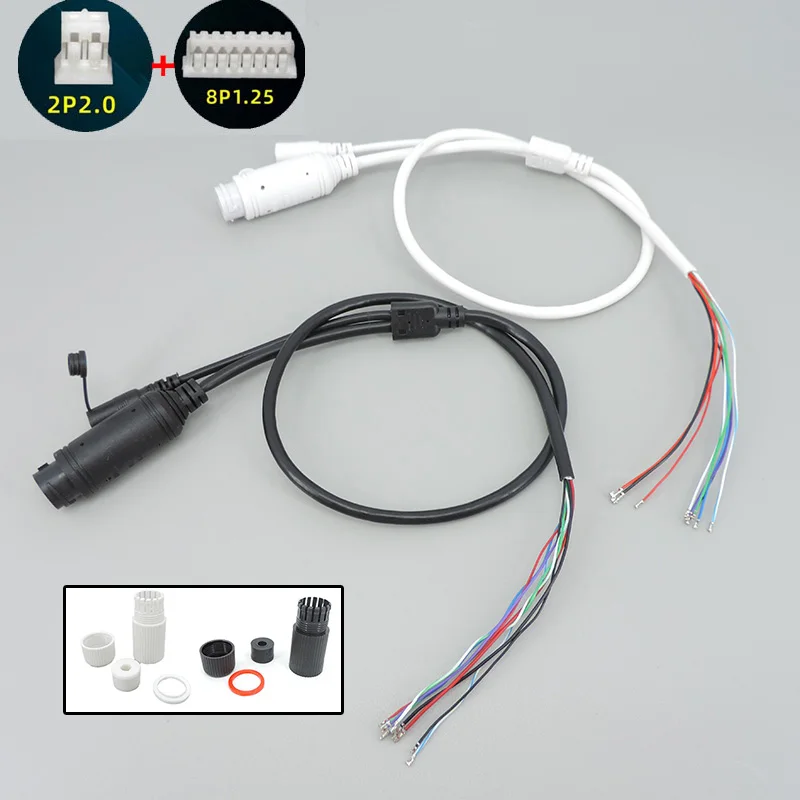 

9 pin core 48V to 12V PoE network power Cable DC Audio IP Camera RJ45 split wire waterproof cover PoE module For CCTV Camera A07