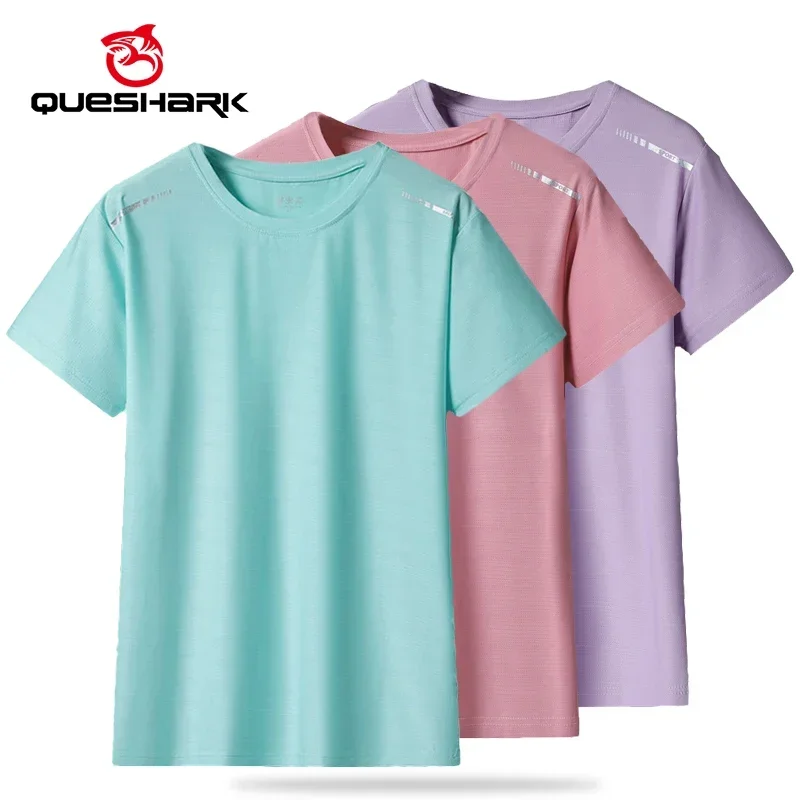 (M-5XL)Ice Silk Cooling Quick Dry Sports T-Shirt Women Camping Hiking Round Neck Breathable Fitness Running Yoga Tops 1