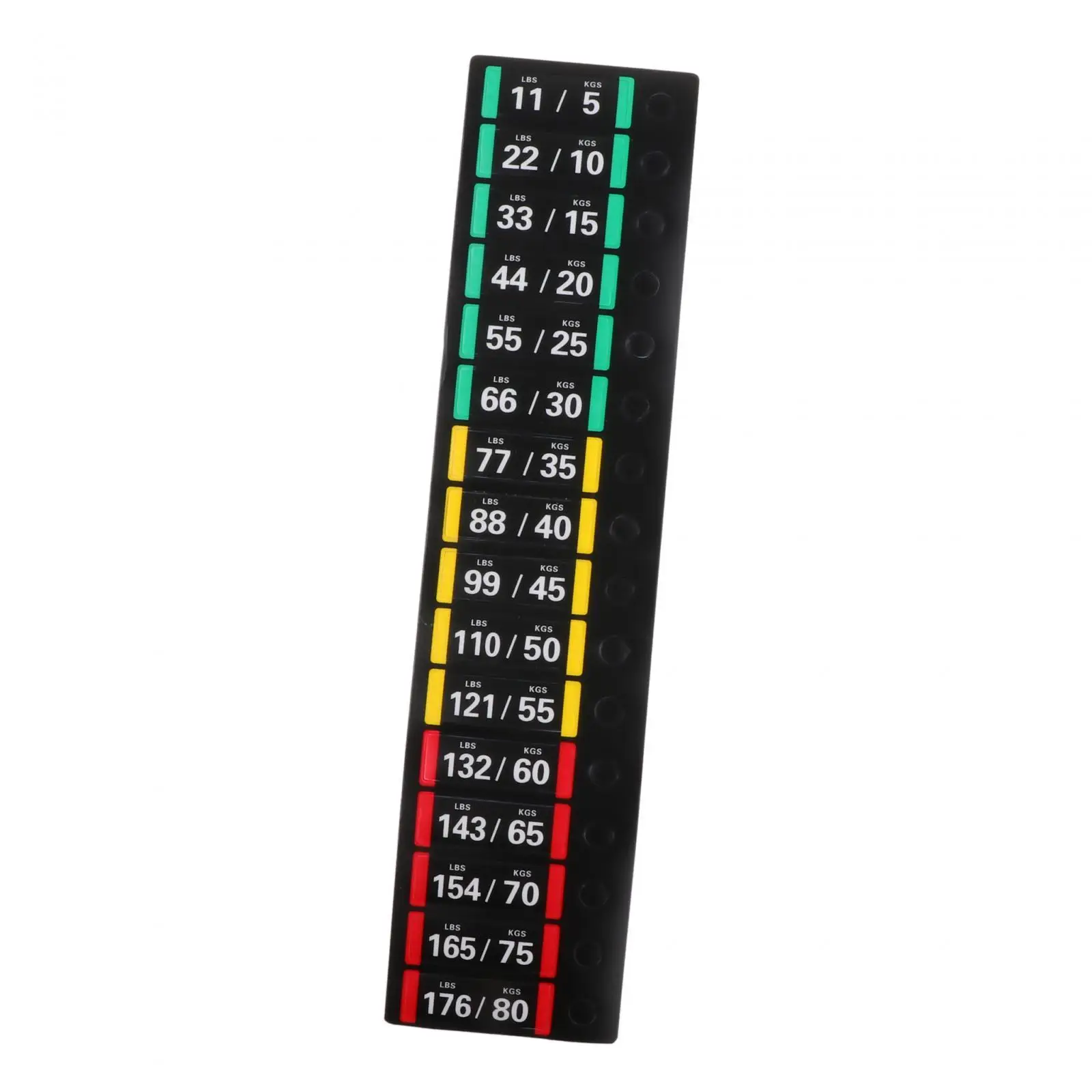 Weight Stickers Weight Stack Labels 11-176lbs, Black Background Weight Tags for
