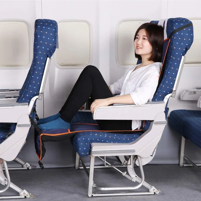 Adjustable Footrest Hammock with Inflatable Pillow Seat Cover for Planes Trains Buses Swing Chair Outdoor Chair Travel 3