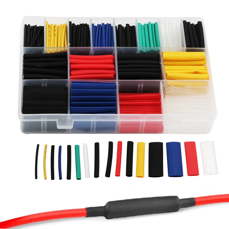 termoretractil para cables Heat Shrink Tubing Insulation Shrinkable Tubes  Assortment Electronic PE Wire Cable Sleeve Kit - AliExpress