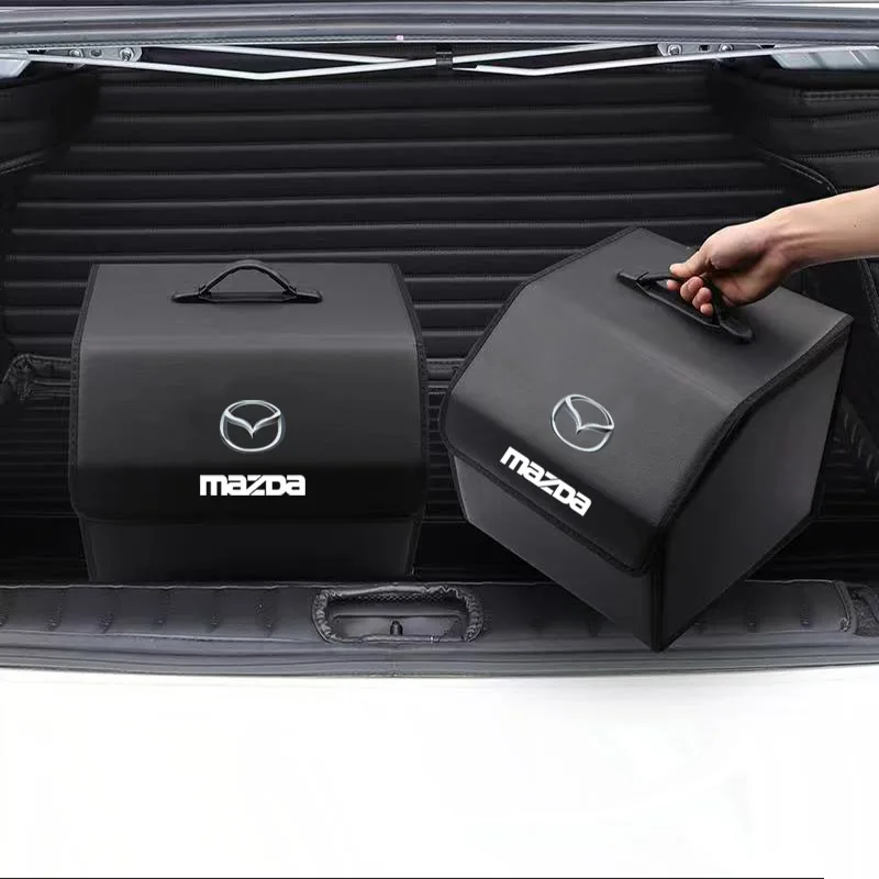 Car Leather Organizer Bag Foldable Trip Storage Box For Mazda 6 3 5 2