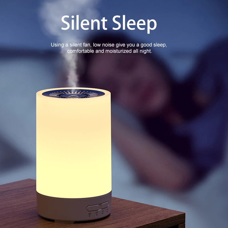 150ML Ultrasonic Wood Grain Essential Humidifier Air Humidifier for Bedroom Office Home 7 Color LED Light Aromatherapy Diffuser 3