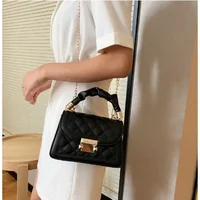 Grid pattern tote bag women's buckle decoration flap wallet fashion PU leather crossbody bag high quality bag - Image 4