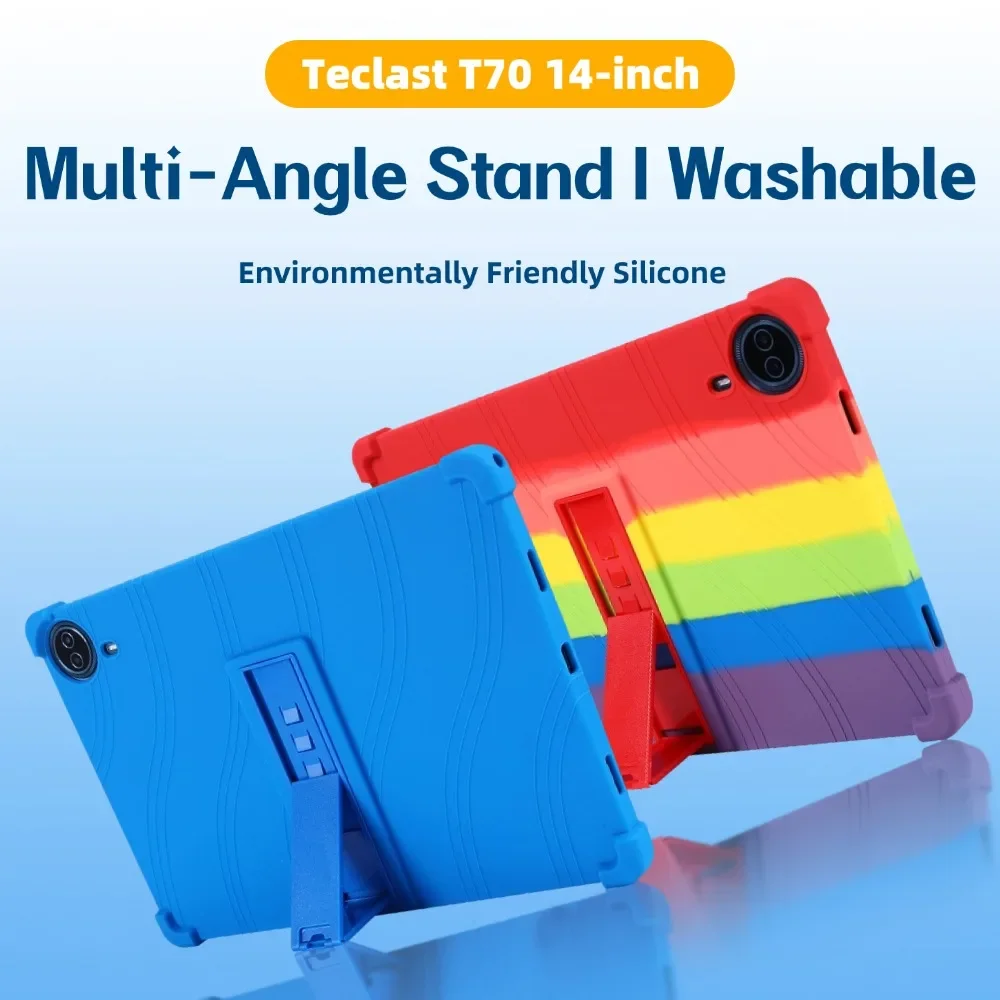 Shockproof Silicone Tablet Case with Foldable Stand