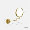 Gold foldable double-sided makeup mirror bathroom mirror 1:3X makeup mirror wall mounted circular mirror bathroom supplies 6