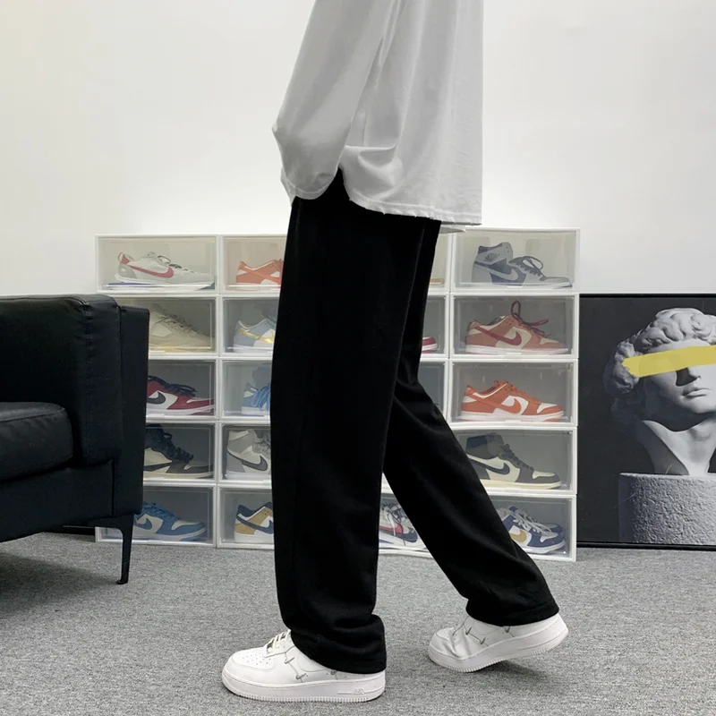 Pants Men Draw String Wide Leg Winter Loose Baggy Joggers All-match High Street Leisure Pockets Gothic Harajuku Trendy Clothing