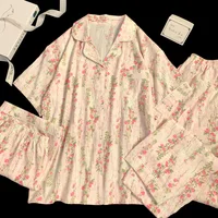 Spring and Summer Sweet and Cute Three-Piece Pajamas Homewear Cloud Cotton Casual Pajamas Homewear Homewear Girls Homewear - Image 3