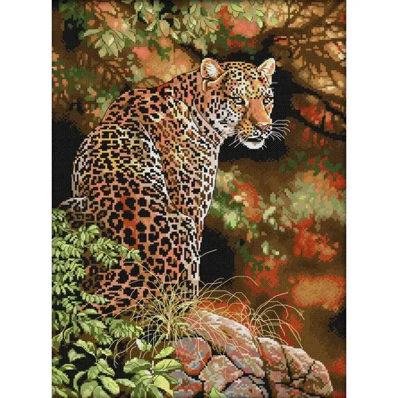 Leopard Pattern Cross Stitch Kit - DIY Handmade Needlework Set