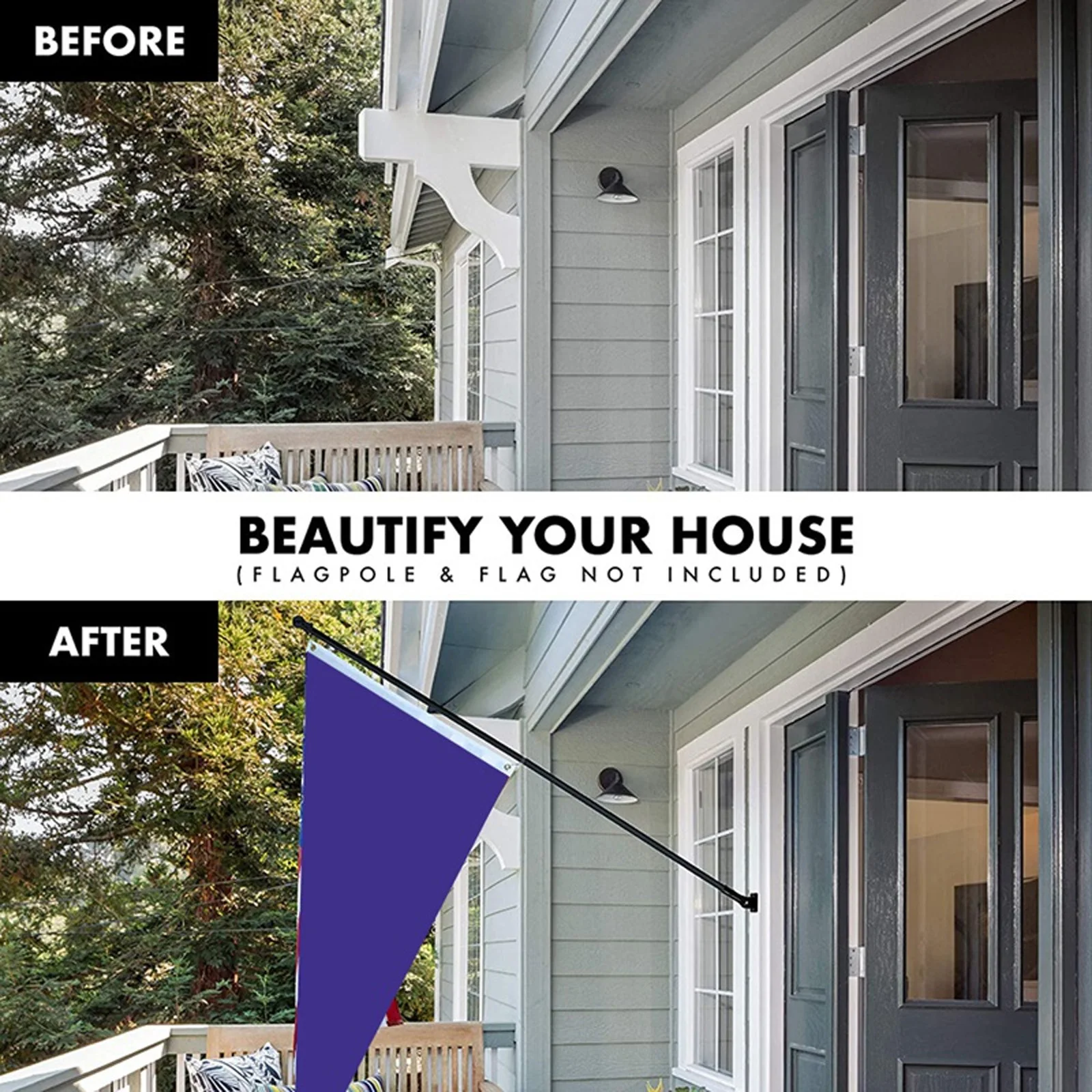 Aluminum Flag Pole Holder Heavy Duty Aluminum Mount Flagpole Bracket For House Garden Outdoor Mounting Bracket