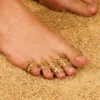 Boho Beach Ocean Animals Toe Open Rings for Women Stainless Steel Turtle Dolphin Flower Cute Big Toe Wear Jewelry Five Toes Ring 2