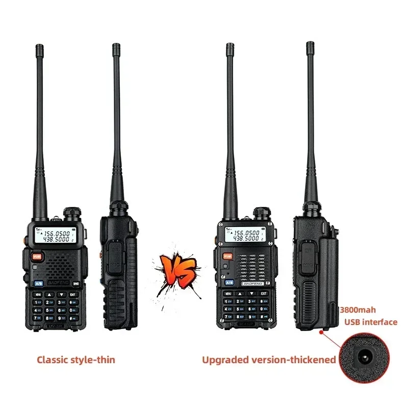 BAOFENG-Dual Band Two-Way Radio, BF-F8HP, 8-Watt, 136-174MHz, VHF and 400-520MHz, UHF, 3800mAh,USB Rechargeable Battery