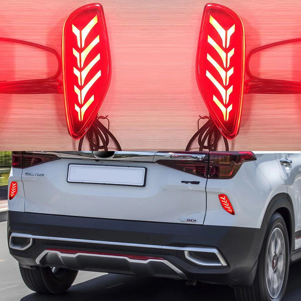 13 Car Accessor For Kia Seltos 20192022 Led Rear Bumper Lights Brake