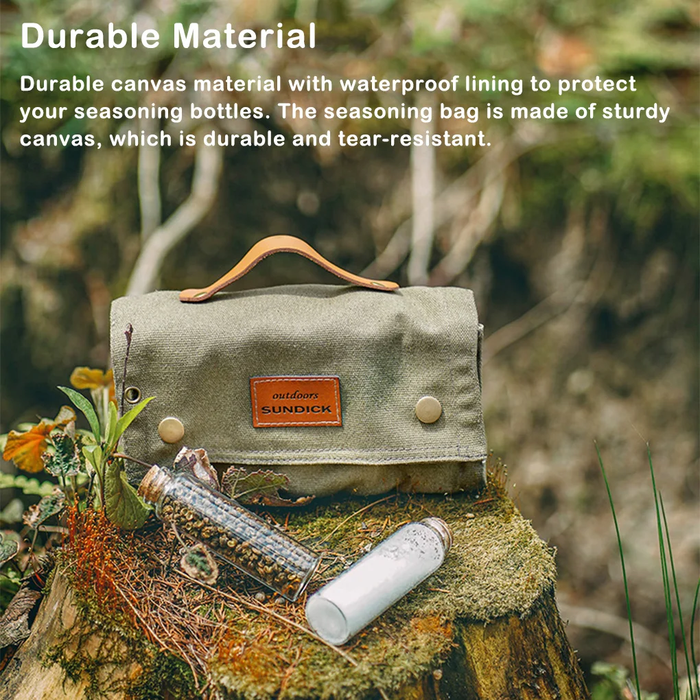 Camping Storage Bag Camping Seasoning Bottles Storage Bag Pouch Multifunctional Folding Large Capacity Picnic Travel Hiking Holder Sand