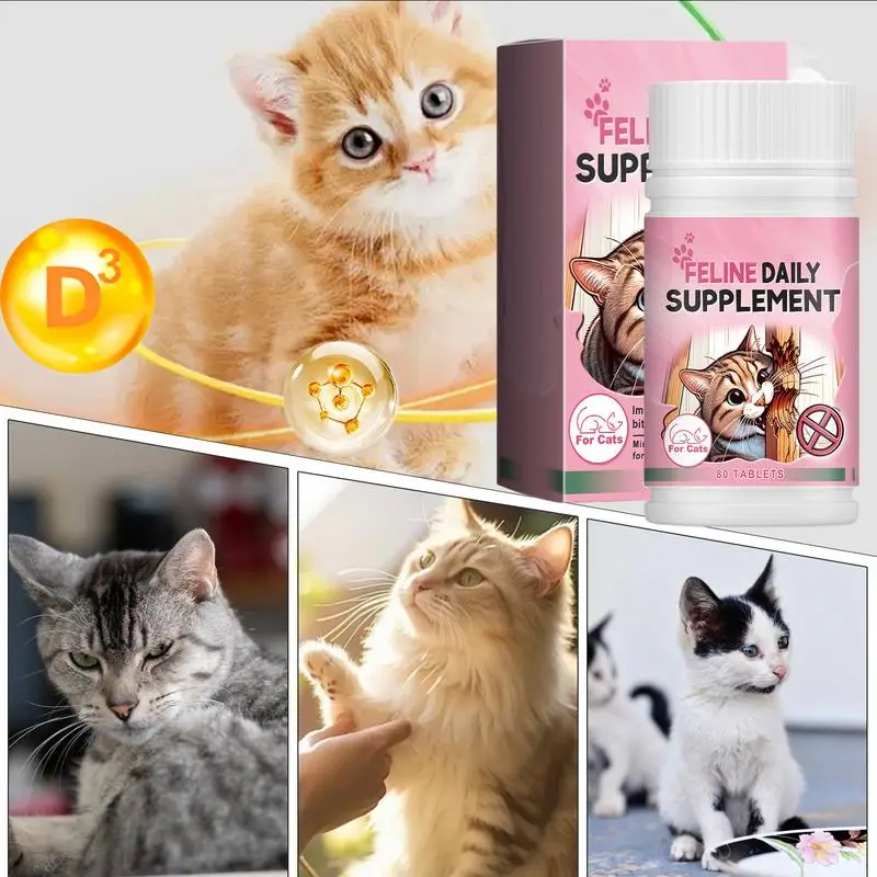 Kitten Nutritional Supplement Nutrients For Cats Kittens Balanced Diet Supplement 80pcs For Kittens Older Cats