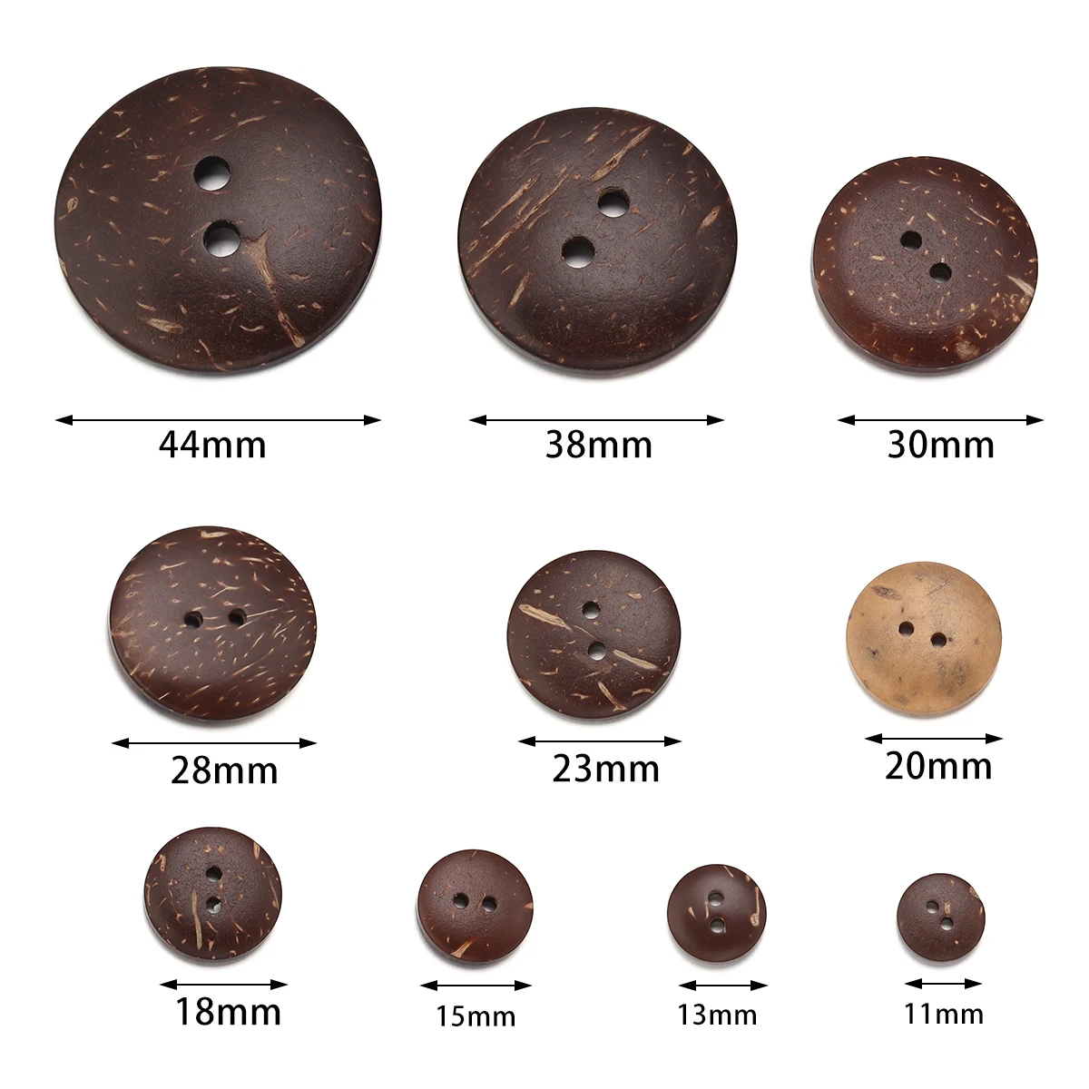10-100Pcs Natural Coconut Shell Button Round 2-Holes Buttons for Handmade Crafts Home Decorative DIY Clothing Sewing Accessories 4