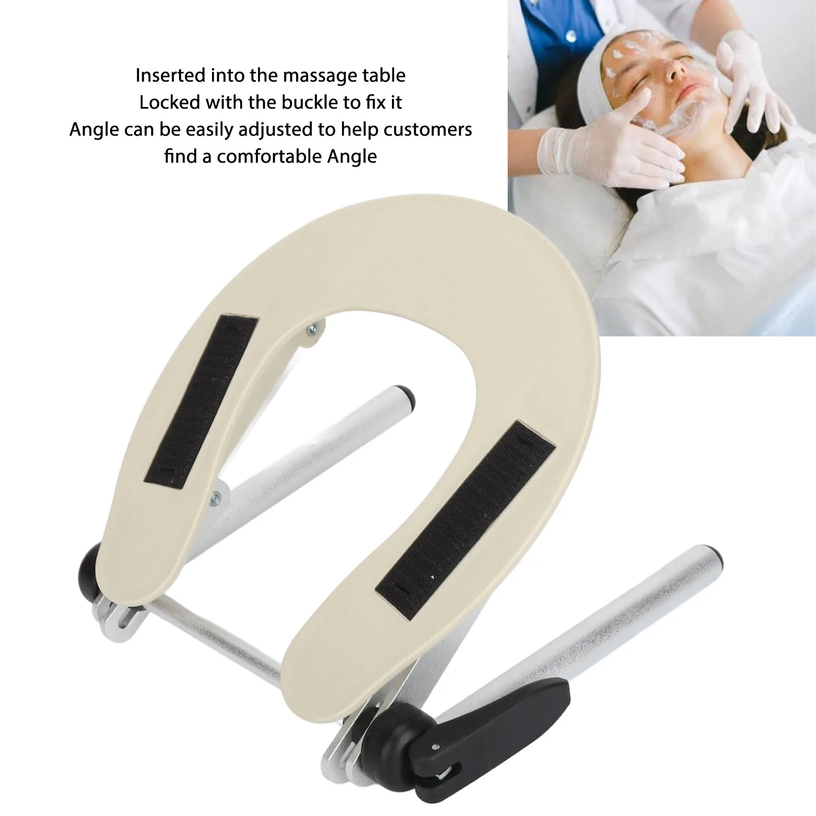 Universal Headrest Face Massage Table Face Adjust Angle Hollow Center Aluminum Face Space Holder For Massage Table