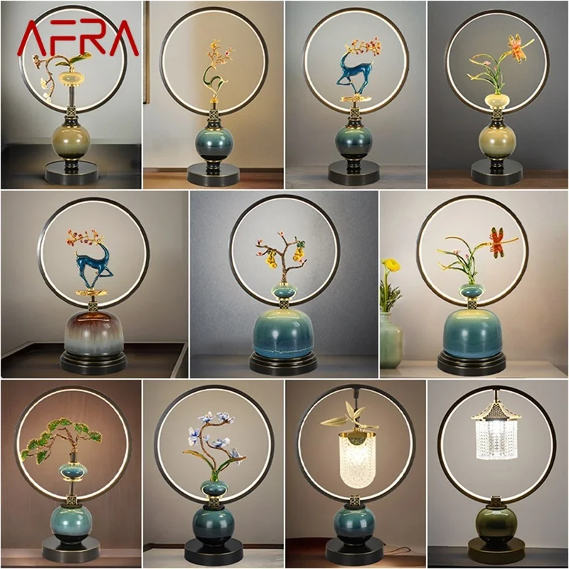 

AFRA Ceramic Table Lamps Desk Light Luxury Contemporary Brass for Living Room Creative Bed Room