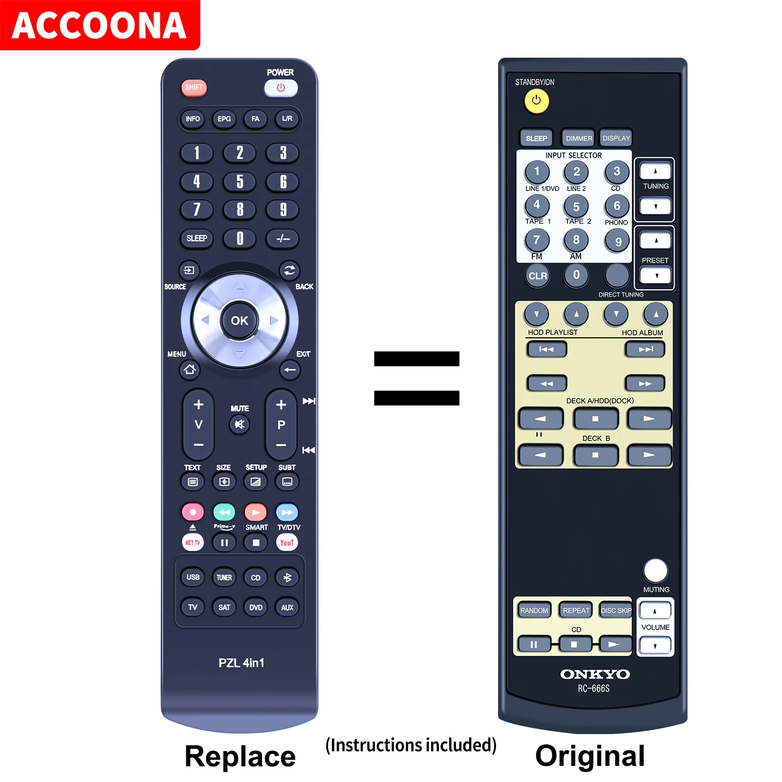 Telecomando 24140666, Rc-666S Rc-665S Per Onkyo Tx8222, Tx8522, Tx8255