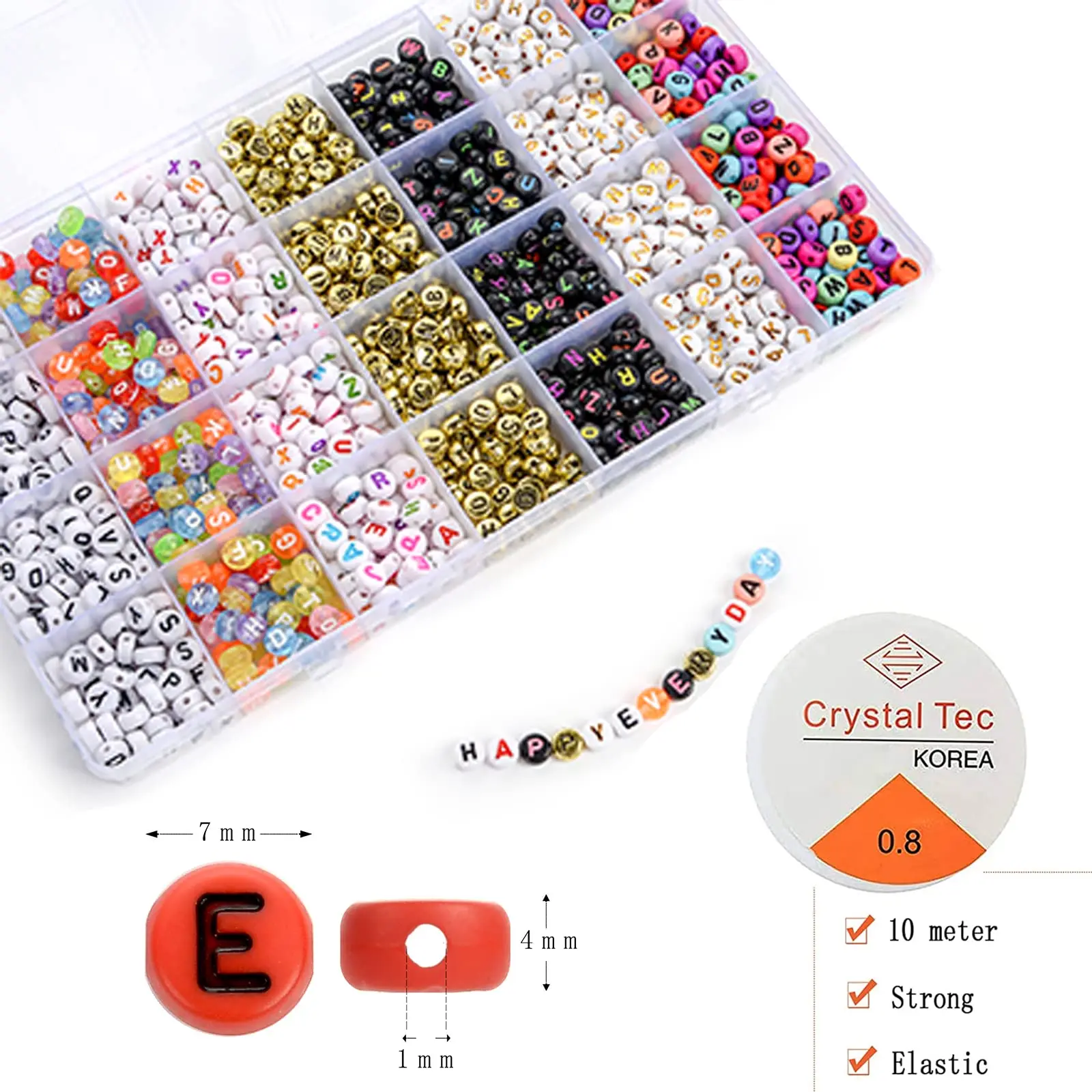 Craftdady - 384 perline cubiche in acrilico, lettere dell'alfabeto dorate, per braccialetti fai da te, collane, gioielli, artigianato