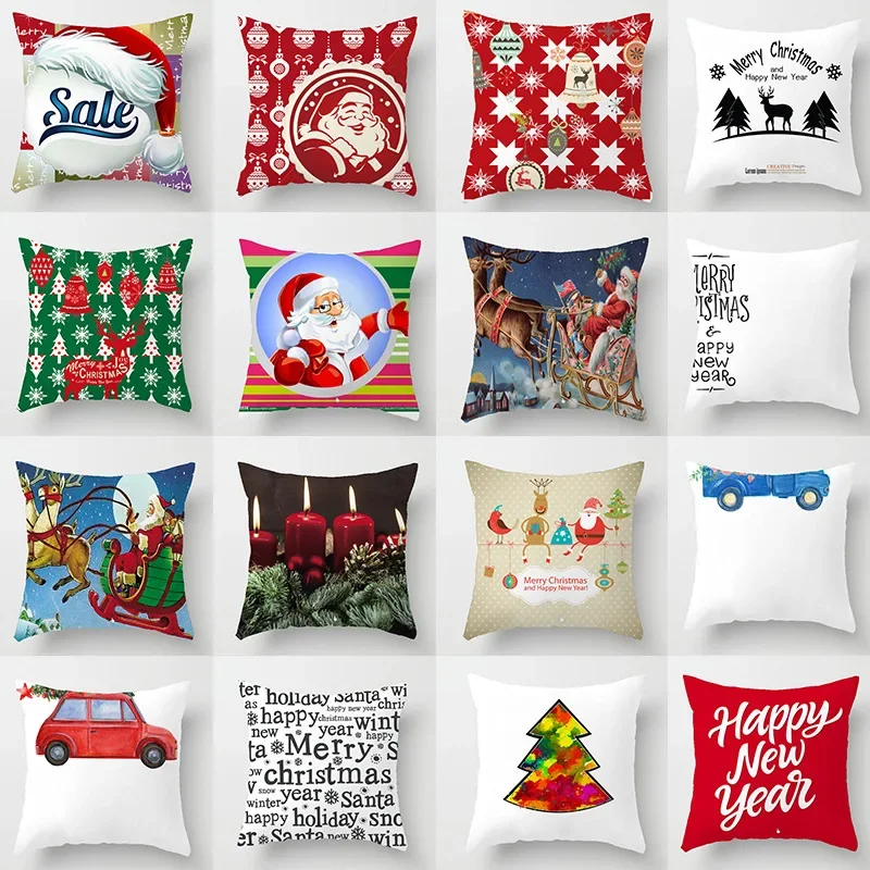 

Наволочка с изображением рождественского лося Санта-Клауса дерева, различные варианты на выбор