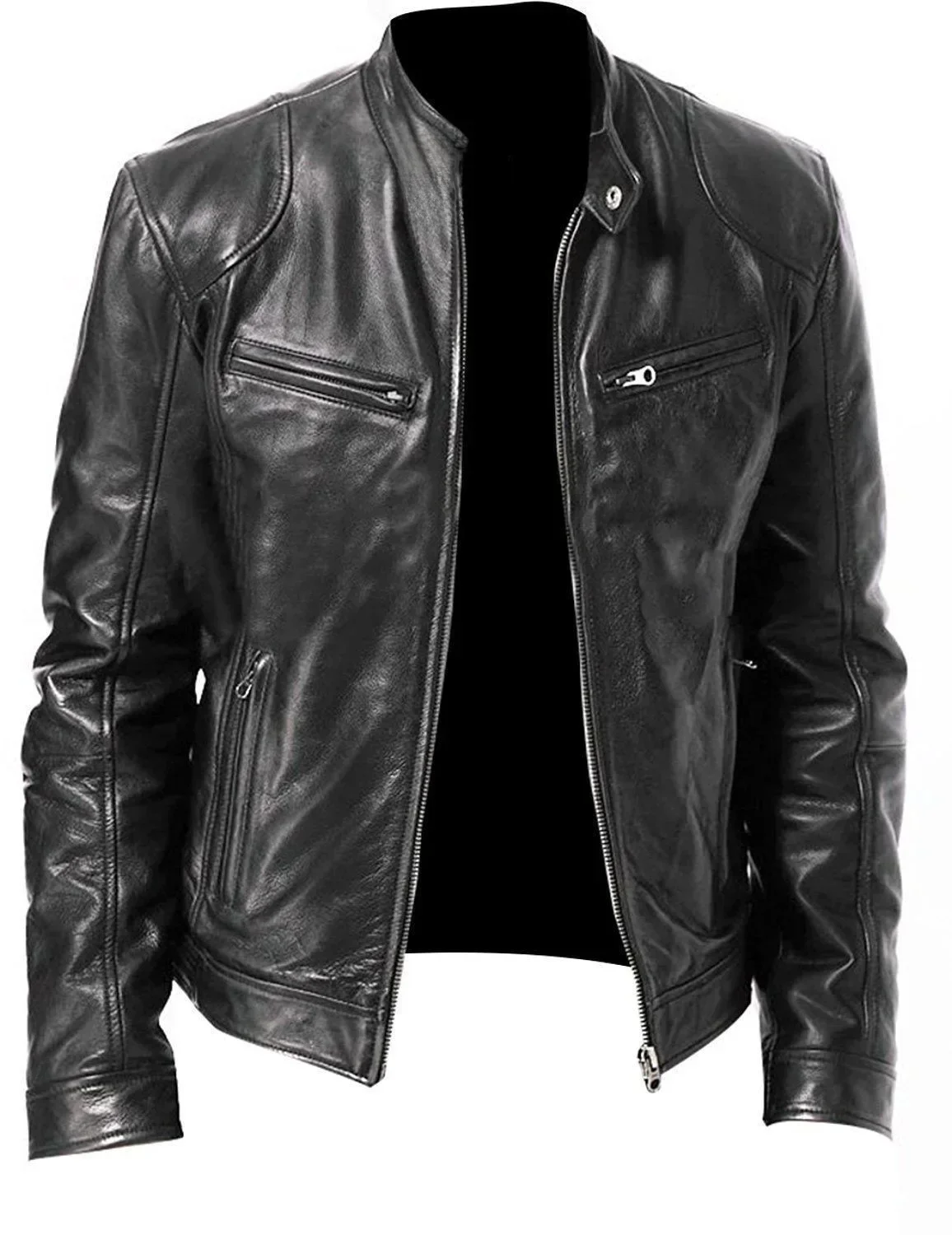 Men's Leather Jacket Bomber Motorcycle Biker Pu Leather Casual Loose Fit Faux Jacket leather jackets,men winter jacket