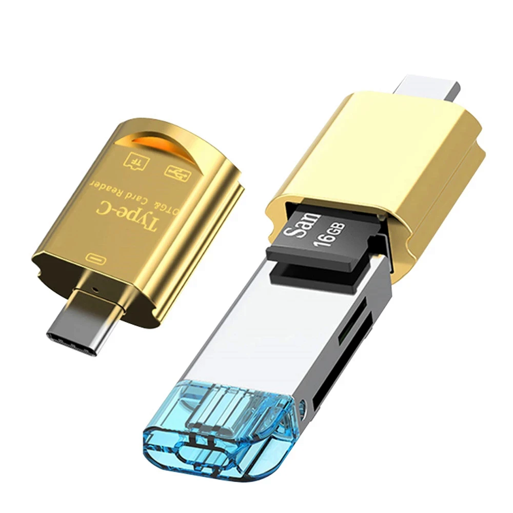 

Док-станция USB C 2 в 1, адаптер OTG с кардридером USB C на Micro SD для Macbook, Huawei, Xiaomi