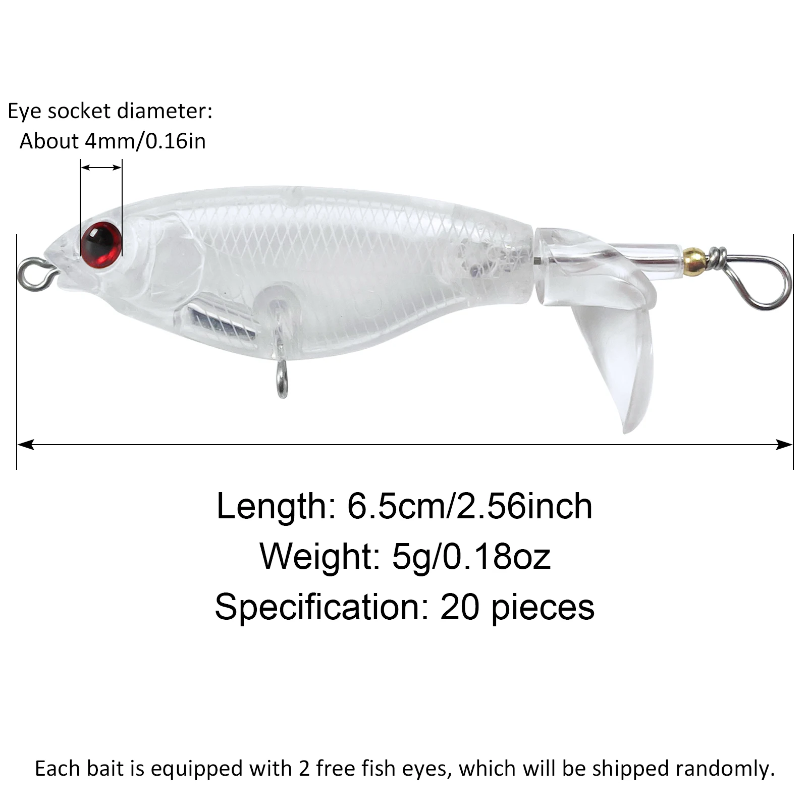 6.5cm 5g 20pcs
