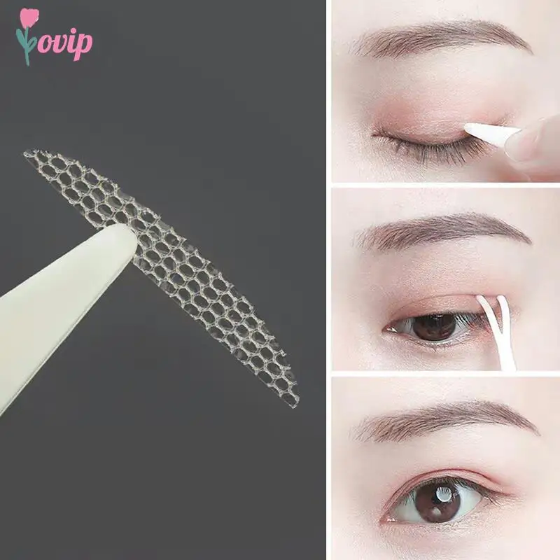 

240pcs Gauze Mesh Lace Invisible Eyelid Sticker Lace Eye Lift Strips Double Eyelid Tape Self-adhesive Stickers Eye Tape Tools