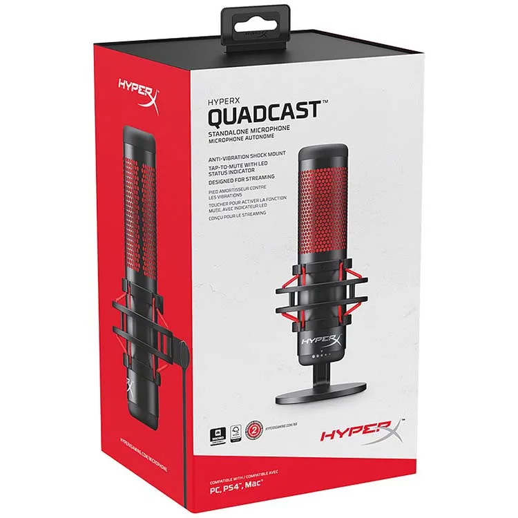 HyperX QuadCast S RGB USB Condenser Microphone with Shock Mount for Gaming,  Streaming, Podcasts