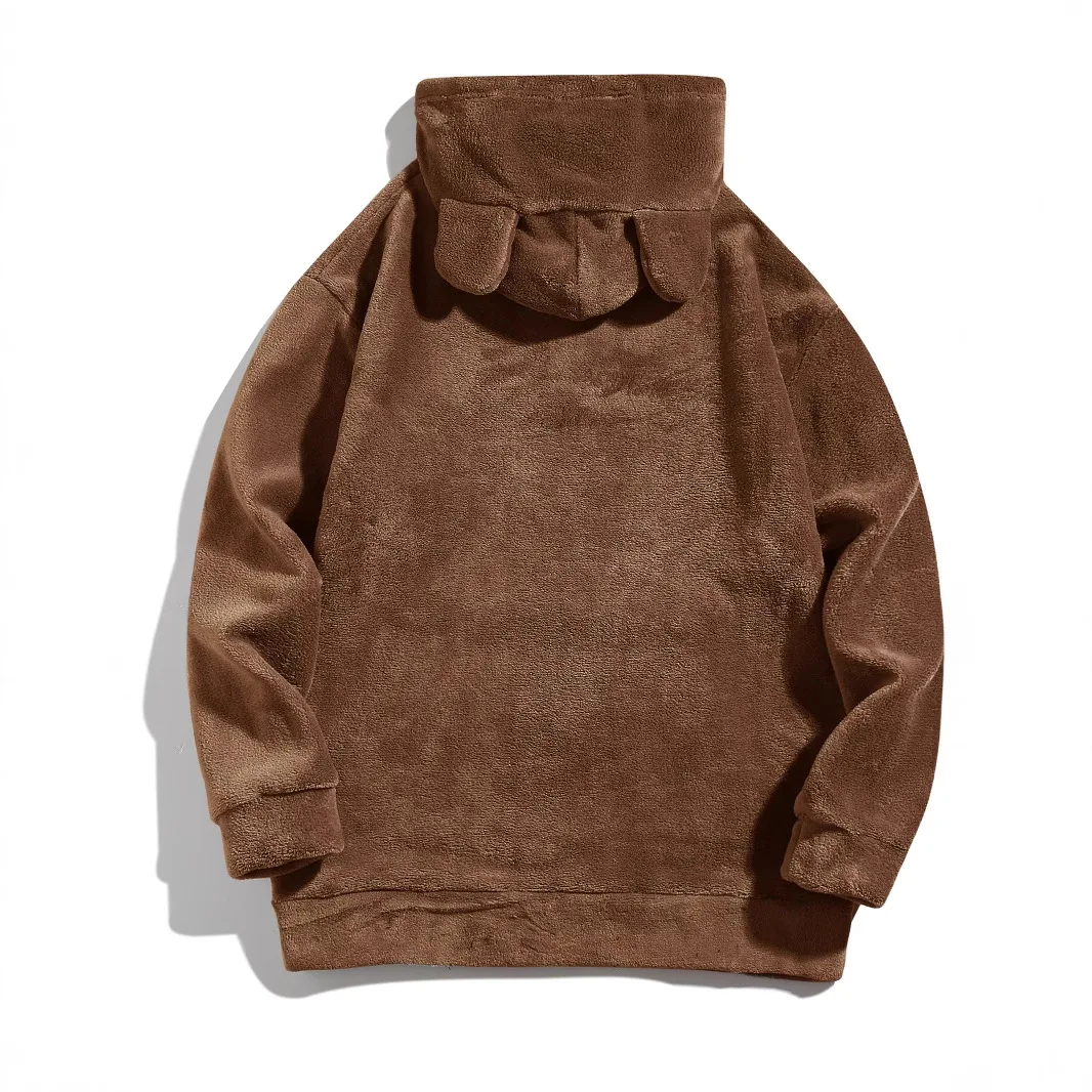 Men's Soft Fluffy Velvet Hoodie Sweatshirt