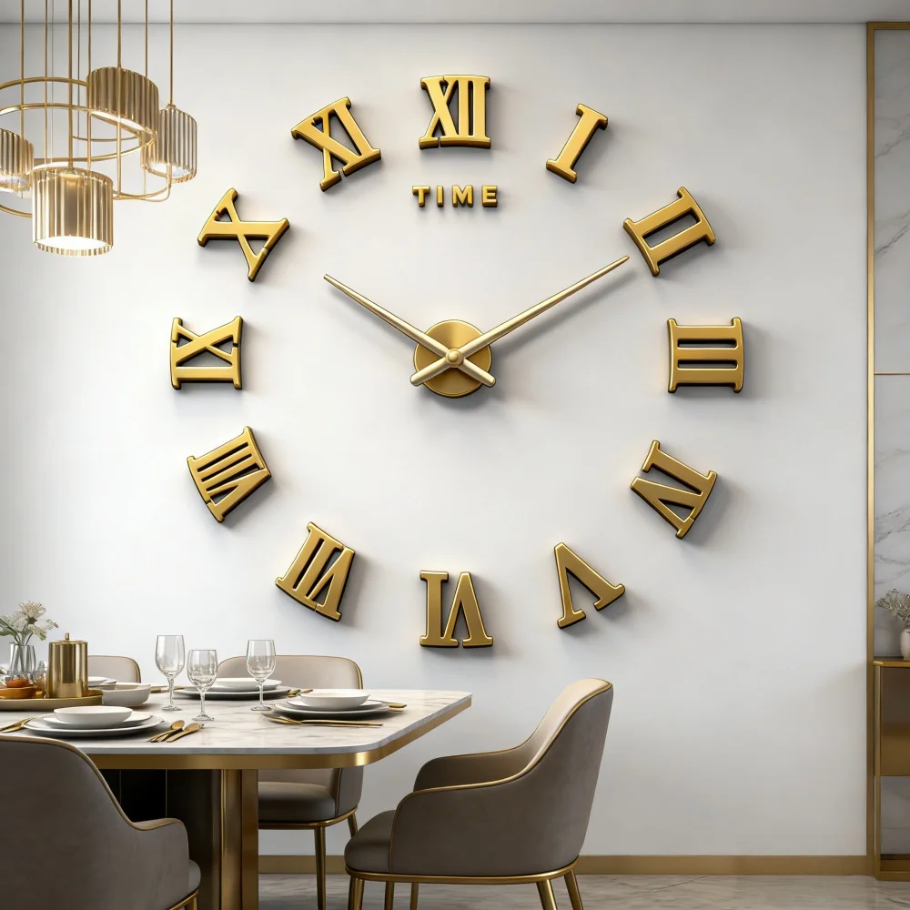 New Modern Design Large Wall Clock 3D DIY Quartz Clocks Fashion Watches Acrylic Mirror Stickers Living Room Home Decor Horloge