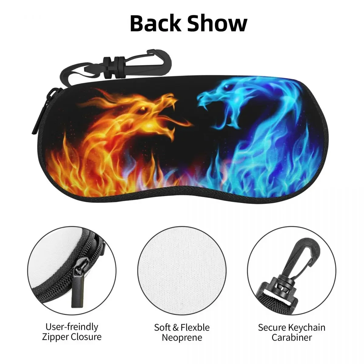 Red Fire Against Blue Ice Dragon Glasses Case Fashion Shell Eyeglasses Case Sunglasses Box