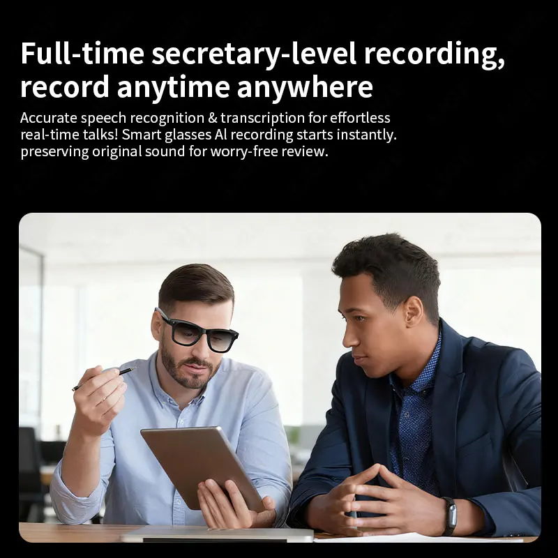 LIGE New 500W Camera Glasses Bluetooth Smart Glasses with Camera Voice Call Music Smart Sunglasses Video Sound Record AI Glasses