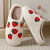 Strawberries Couple Cotton Slippers Home Indoor Cartoon Platform Slides Ladies 2025 Designer Warm Comfortable Winter Shoes Women 1