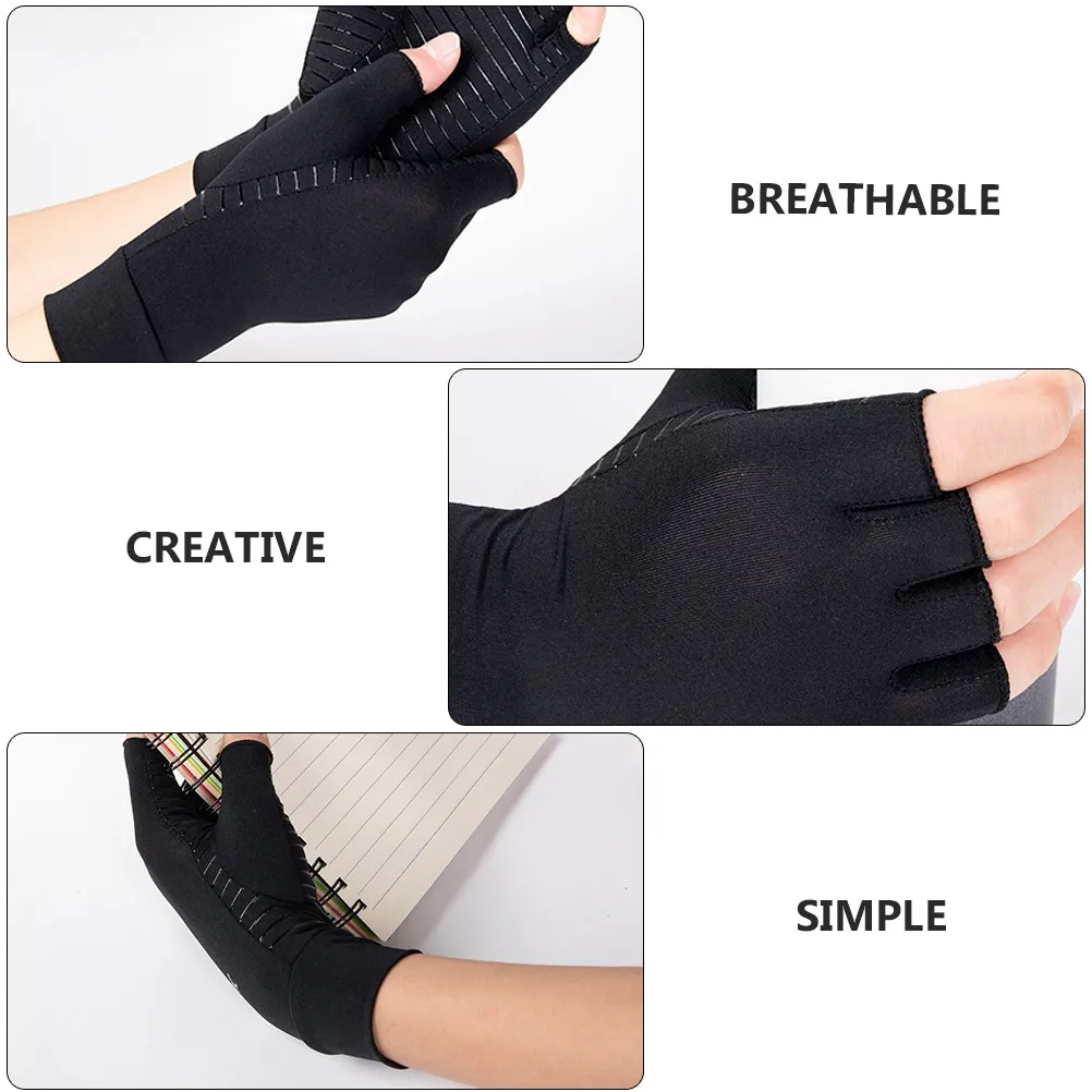 1쌍의 간단한 스포츠 장갑 근육 통증 완화를 위한 미끄럼 방지 내마모성 반 손가락 손 보호대 야외 달리기 사이클링