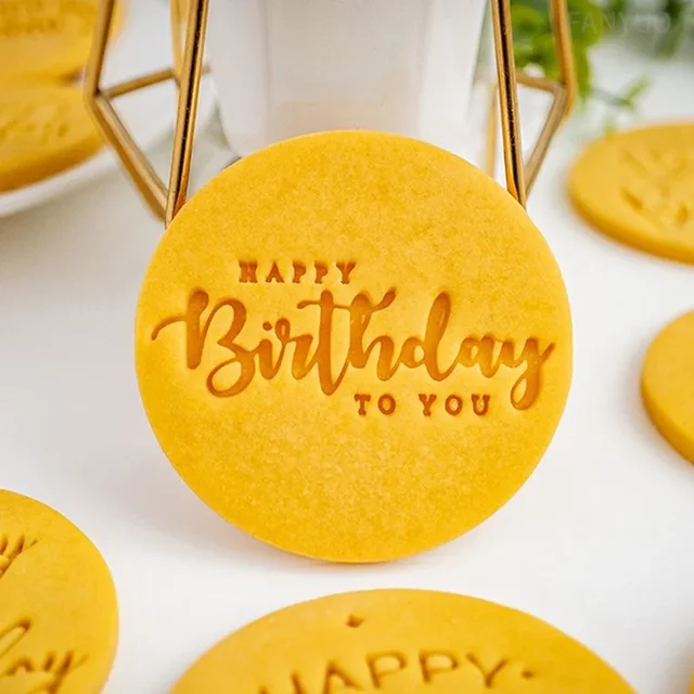 Happy Birthday Theme Cookie Cutter Mold Biscuit Embosser Cake Decoration Tools Stamp Baking Pastry Bakeware Kitchen Accessories 4
