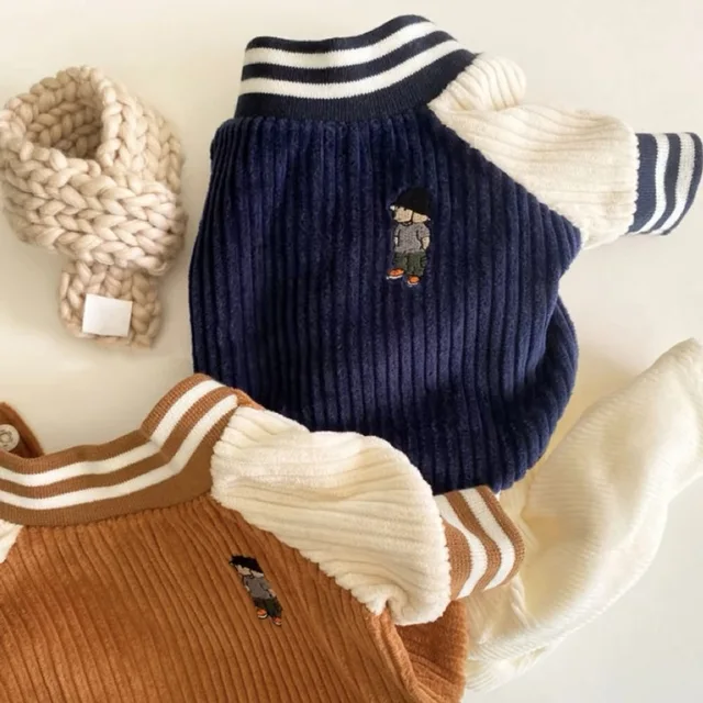 Cute Embroidered Pet Baseball Jackets Dog Clothes For Small Medium Cat Teddy Coat Puppy Spring Clothes Warm Fashion Pet Outfit 5