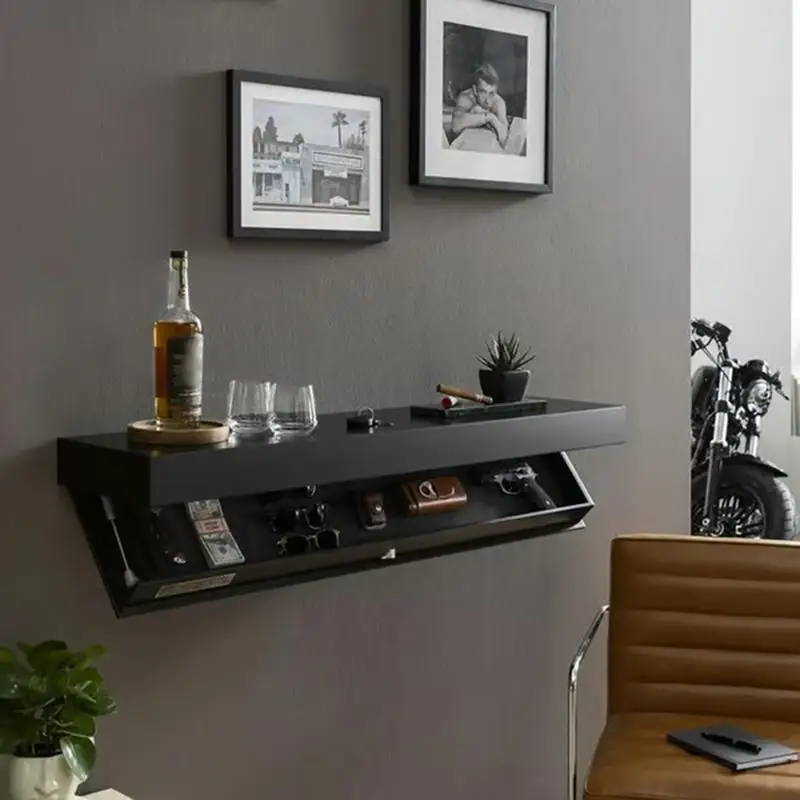 Wall Mounted Concealment Shelf with Secret Compartment
