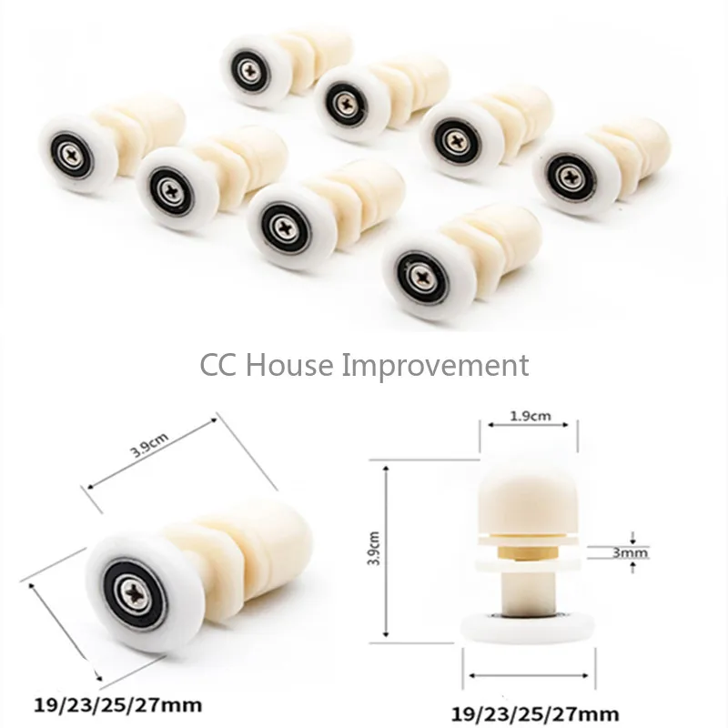 8pcs/Lot Shower Door Rollers Runners/Wheels/ Pulleys Daimeter 19mm/23mm/25mm/27mm with Eccentric Shaft shower door rollers shower room rollers shower room pulley sliding door pulley