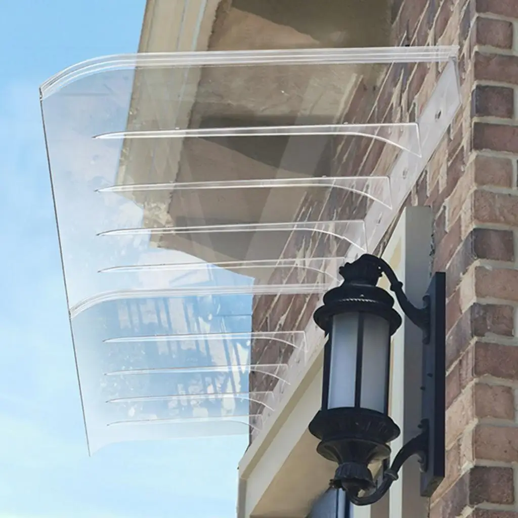 Entry Door Window Awning Exterior Clear Sun Shetter Front Door Canopy No Brackets Porch Awning for Outside Sunlight