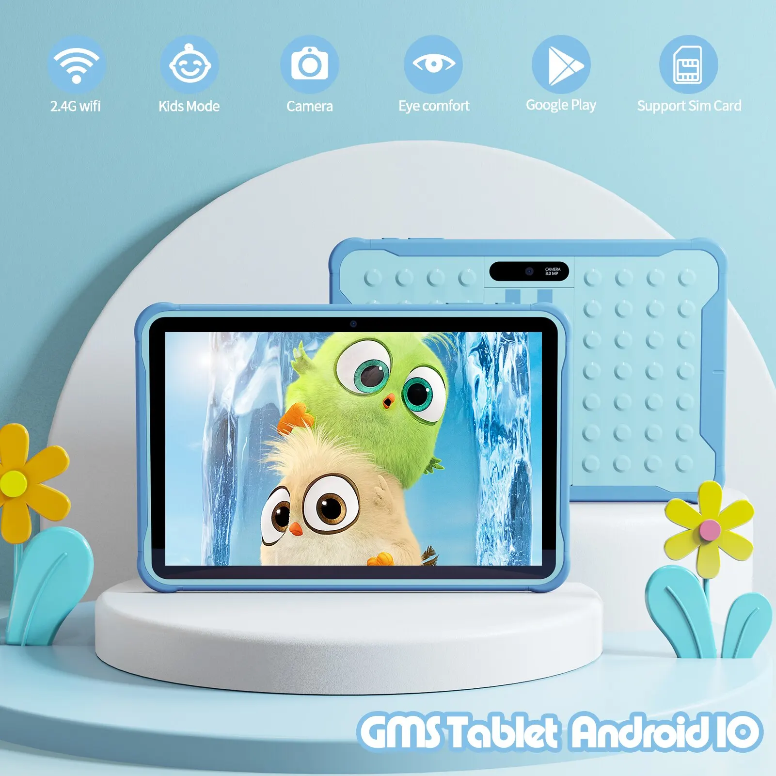 Kid tablet android tablet tablet pc 10 Inch Kids Tablet Android 13 Go WIFI Quad Core Processor 2GB RAM 64GB ROM YouTube with Case