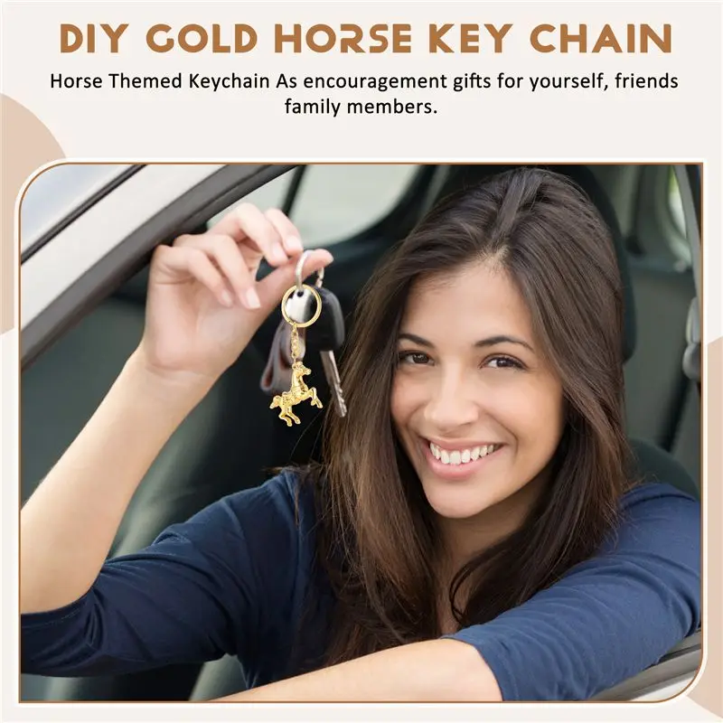 GW-DIY 패션 말 열쇠고리 자동차 키체인 링 키링 아연 합금 키링